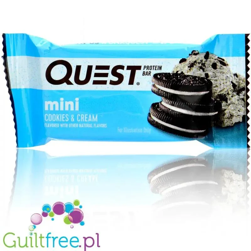 Quest Bar Mini Cookies & Cream 80kcal - baton proteinowy Ciasteczka & Krem 8g białka