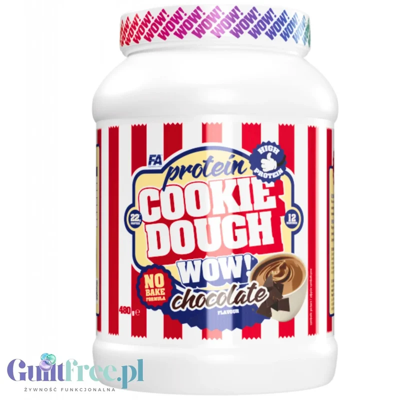 FA WOW! Protein Cookie Dough Chocolate - proteinowa masa ciasteczkowa, 162kcal, 22g białka