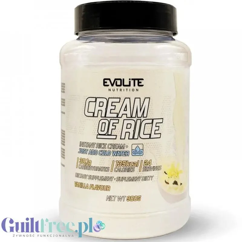Evolite Nutrition Cream of Rice Vanilla 900g - węglowodanowy kleik ryżowy na zimno bez gotowania