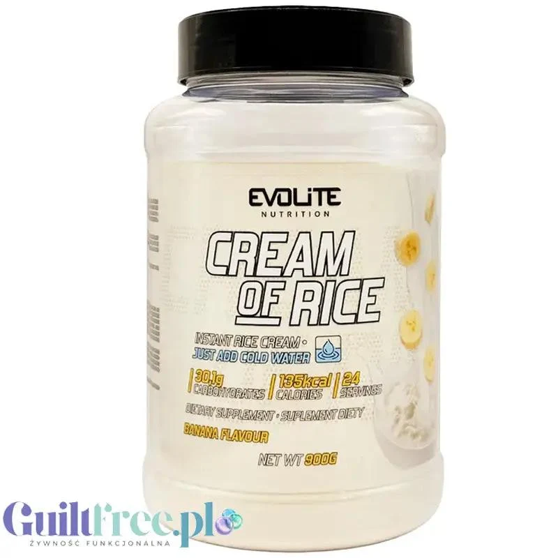 Evolite Nutrition Cream of Rice Banana 900g - kleik ryżowy do przygotowania na zimno