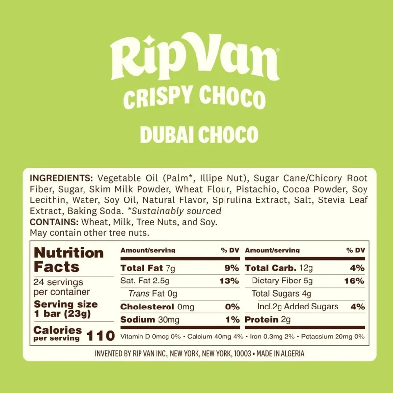 Rip Van Crispy Choco Dubai Choco Pistachio Creme Kunafa - wafelek w czekoladzie nadziewany kremem pistacjowym