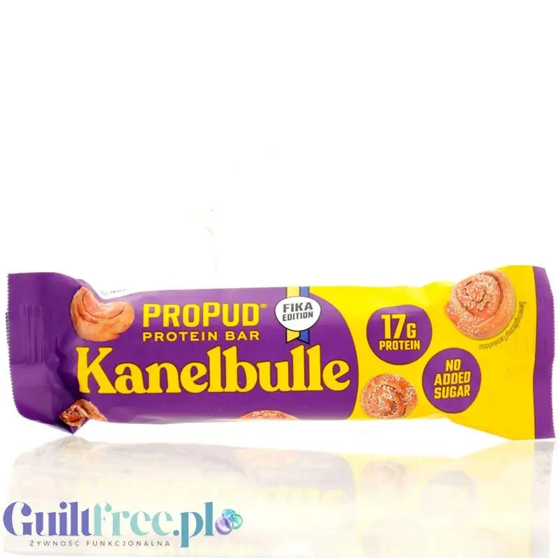 NJIE ProPud Kanelbulle - szwedzki baton proteinowy bez cukru i oleju palmowego, 17g białka