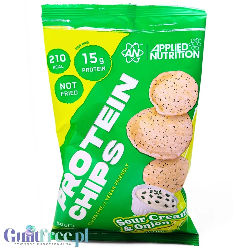 Applied Nutrition Protein Chips Sour Cream & Onion - wegańskie chipsy proteinowe bez soi i glutenu 30% białka