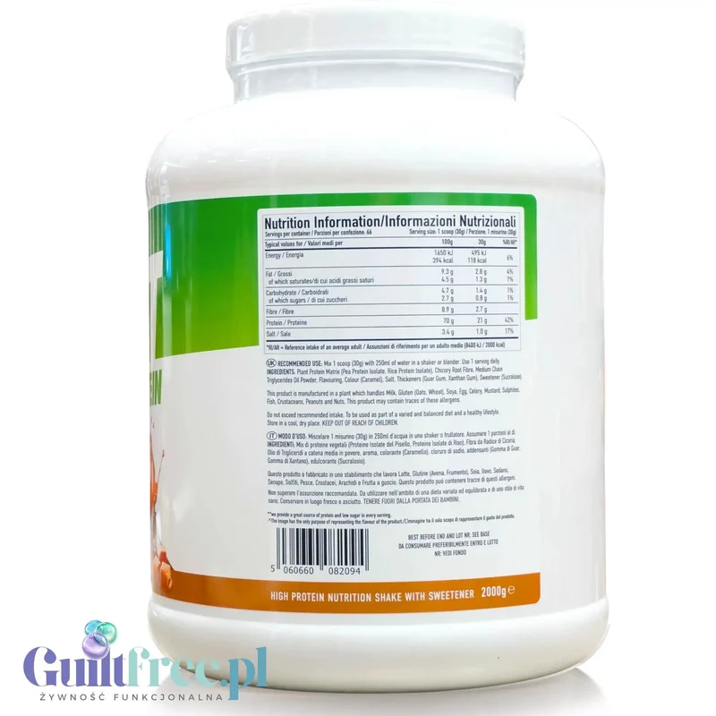 Per4m Plant Advanced Protein Salted Caramel 2kg - wegańska odżywka białkowa bez soi i glutenu z MCT