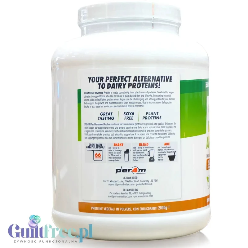 Per4m Plant Advanced Protein Salted Caramel 2kg - wegańska odżywka białkowa bez soi i glutenu z MCT