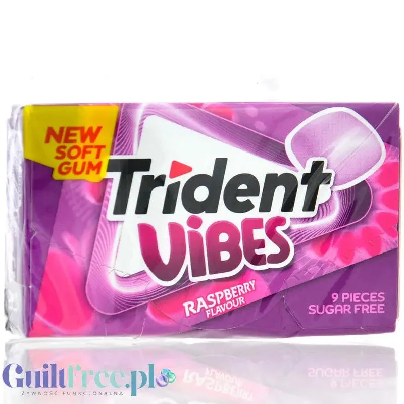 Trident Vibes Raspberry - miękka guma do żucia bez cukru, z ksylitolem, malinowa