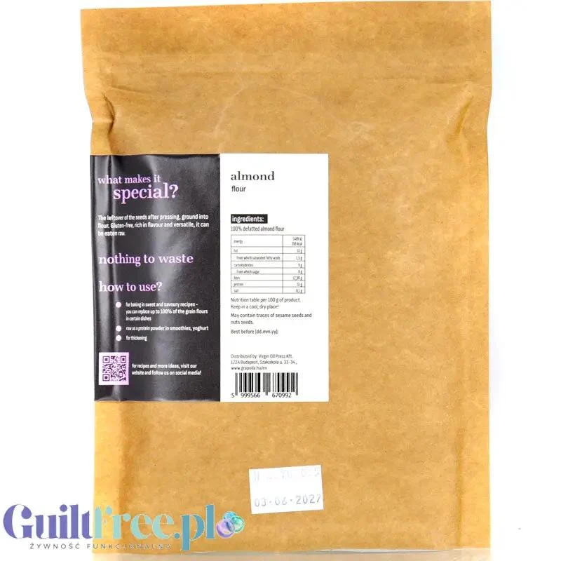 Grapoila Almond - bardzo odtłuszczona mąka migdałowa 45% mniej kalorii