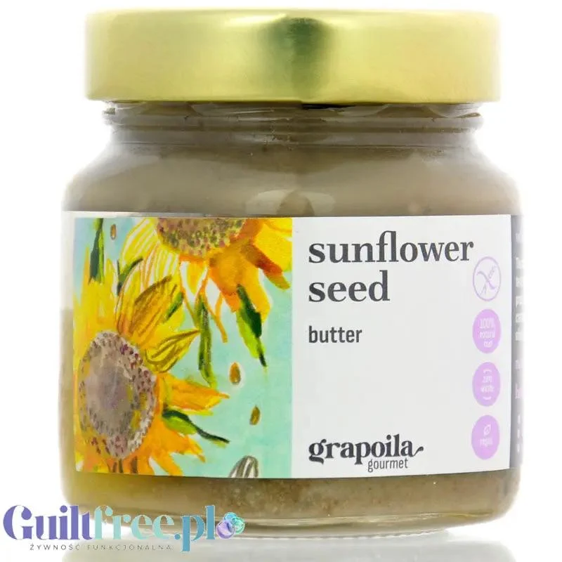 Grapoila Sunflower Seed Butter Raw - surowa miazga z pestek słonecznika 100%, pasta nieprażona słonecznikowa