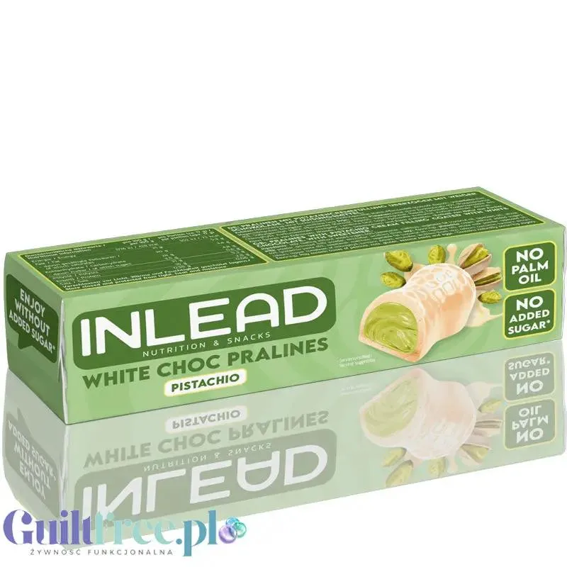 Inlead White Choc Pralines Pistachio - pralinki pistacjowe bez cukru w białej czekoladzie