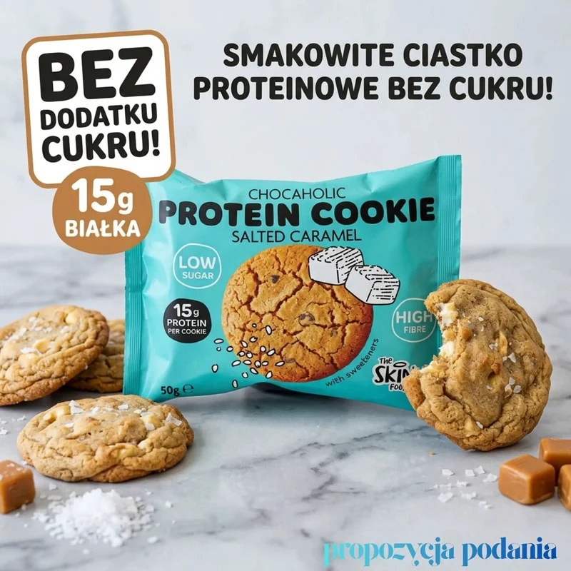 Skinny Food Chocaholic Protein Cookie Salted Caramel - karmelowe proteinowe ciastko bez cukru 15g białka
