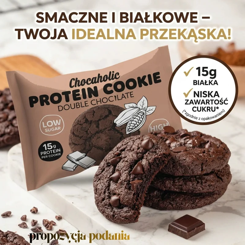 Skinny Food Chocaholic Protein Cookie Double Chocolate - proteinowe ciastko bez cukru mocno czekoladowe