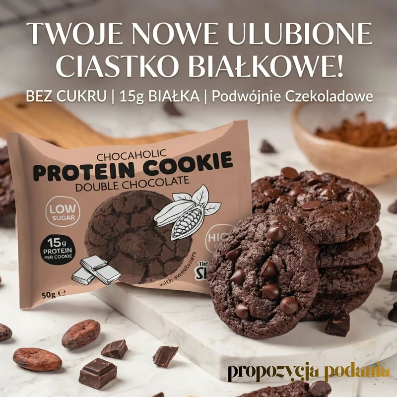 Skinny Food Chocaholic Protein Cookie Double Chocolate - proteinowe ciastko bez cukru mocno czekoladowe