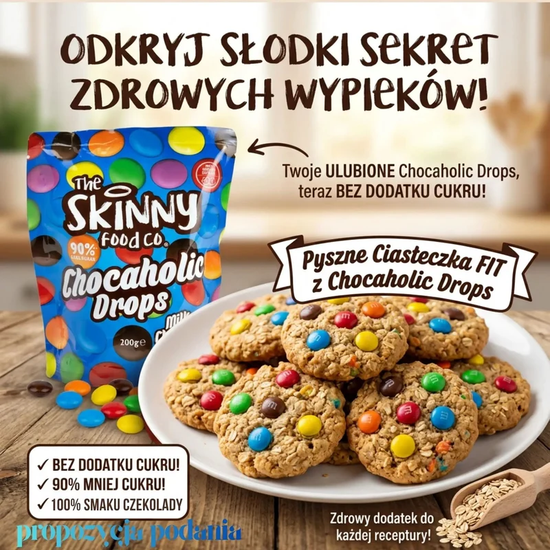 Skinny Food Chocaholic Drops 200g - lukrowane drażetki czekoladowe bez dodatku cukru