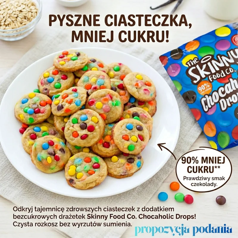 Skinny Food Chocaholic Drops 200g - lukrowane drażetki czekoladowe bez dodatku cukru