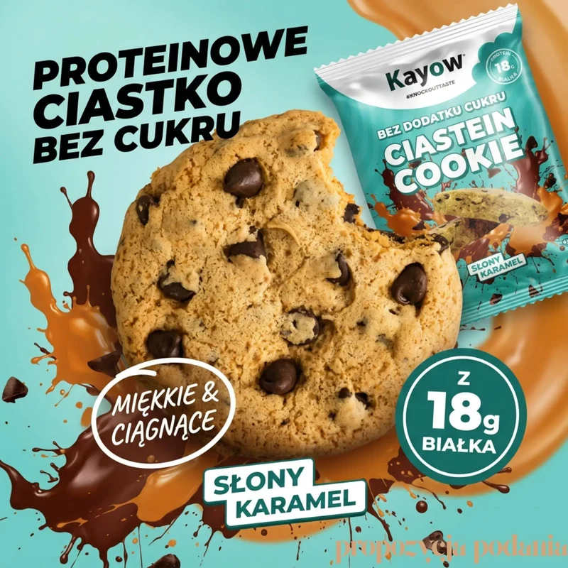 Kayow Protein Cookie Salted Caramel - proteinowe ciastko z czekoladą i solonym karmelem