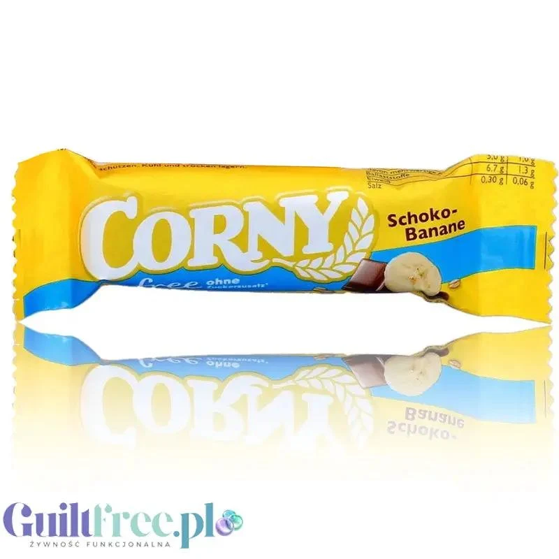 Corny Free Choco-Banane - niskokaloryczny batonik zbożowy bez cukru z czekoladą i bananem