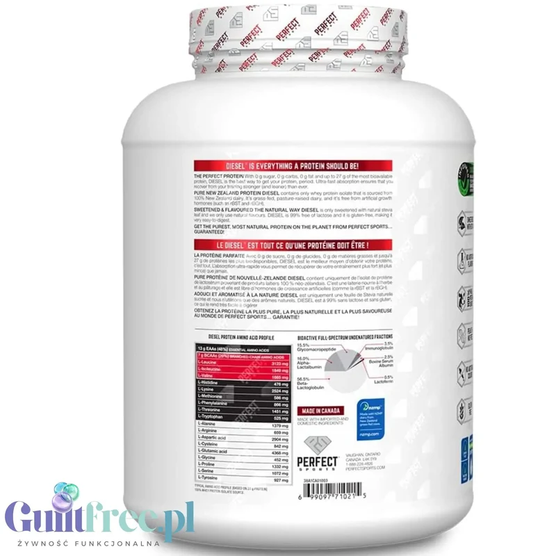 Perfect Sport Diesel 100% Whey Isolate Triple Rich Chocolate 2,27 kg - izolat WPI bez cukru i tłuszczu, 26g białka & 120kcal