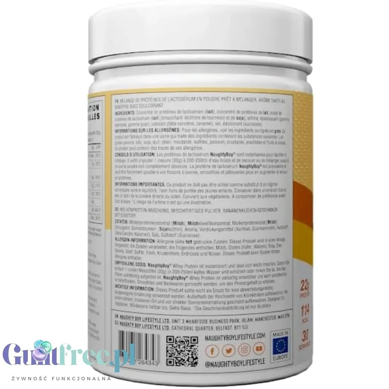Naughty Boy Whey Protein Banoffee Pie 900g - gęsta odżywka białkowa WPI, WPC & MPC