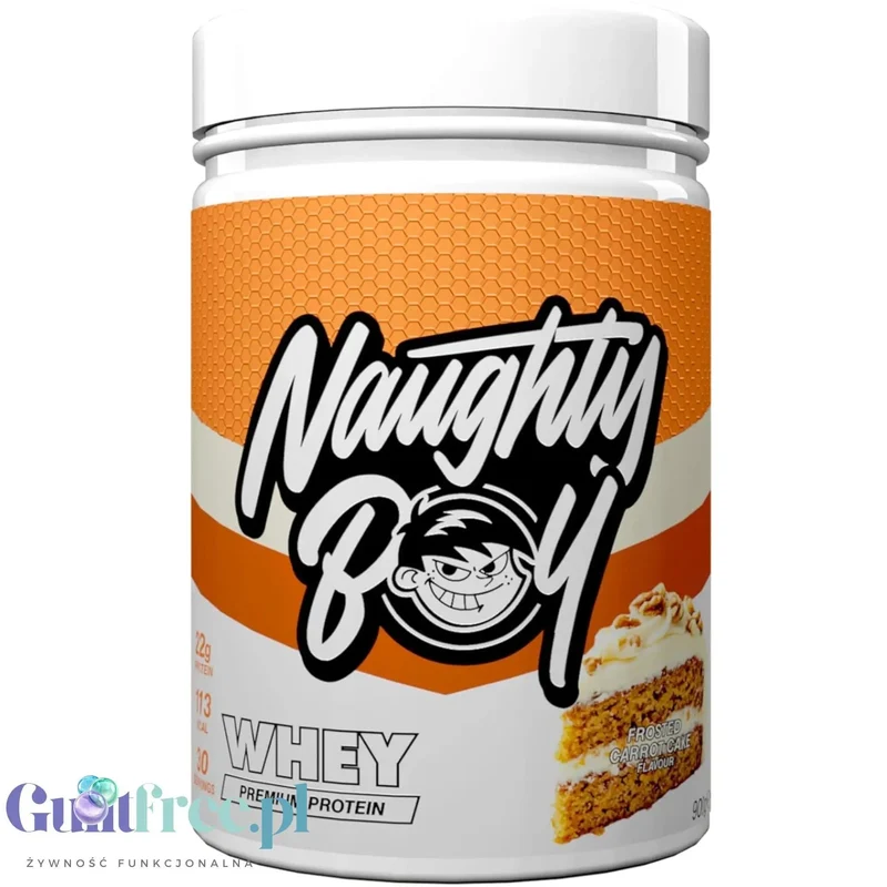 Naughty Boy Whey Protein Frosted Carrot Cake 900g - gęsta odżywka białkowa WPI, WPC & MPC