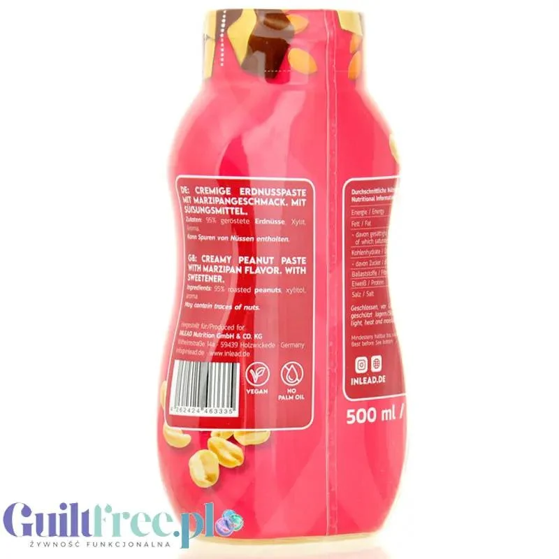 Inlead Peanut Squezze Marzipan 500ml - wyciskane masło orzechowe w tubie z ksylitolem