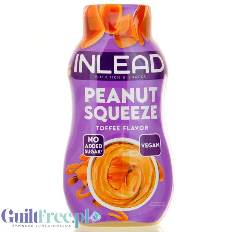 Inlead Peanut Squezze Toffee 500ml - masło orzechowe w tubie z nutą toffi i ksylitolem