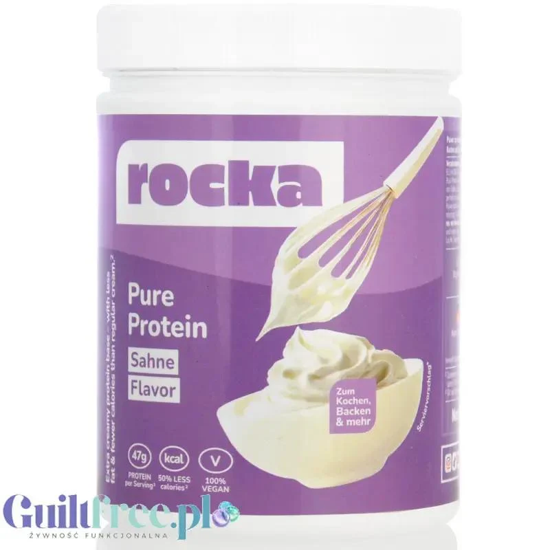 Rocka Nutrition Pure Protein Sahne 250g - niesłodzona wegańska odżywka białkowa smak naturalny