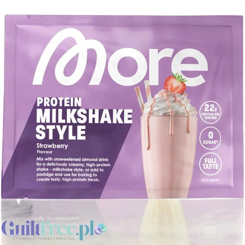 More Nutrition Total Protein Strawberry Milkshake 25 g - kazeina, gęste białko, edycja limitowana
