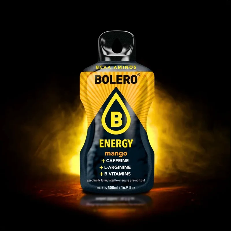 Bolero Energy Mango 14g - napój energetyczny bez cukru z kofeiną, L-argininą i witaminami z grupy B