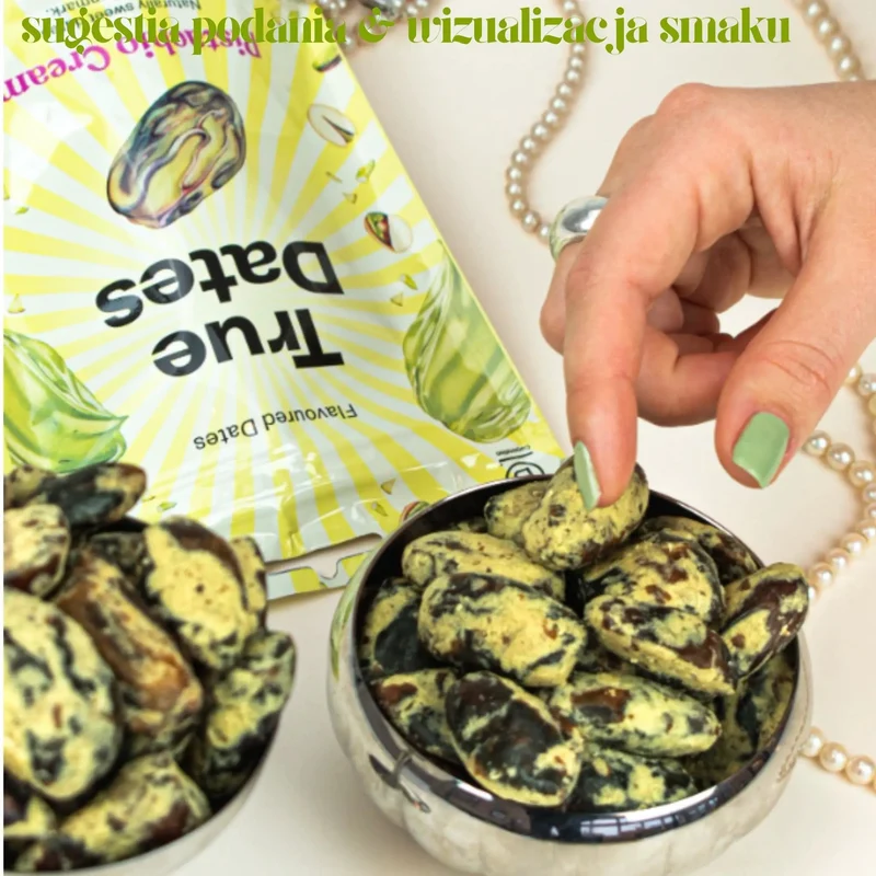 True Dates Pistachio Cream - daktyle nadziewane kremem pistacjowym bez dodatku cukru