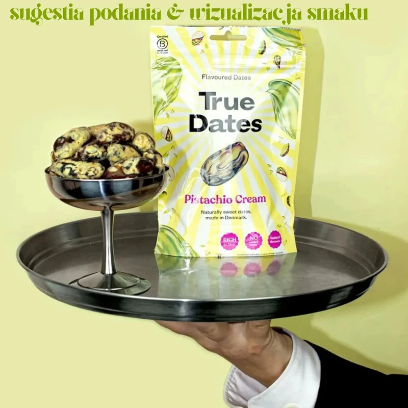 True Dates Pistachio Cream - daktyle nadziewane kremem pistacjowym bez dodatku cukru