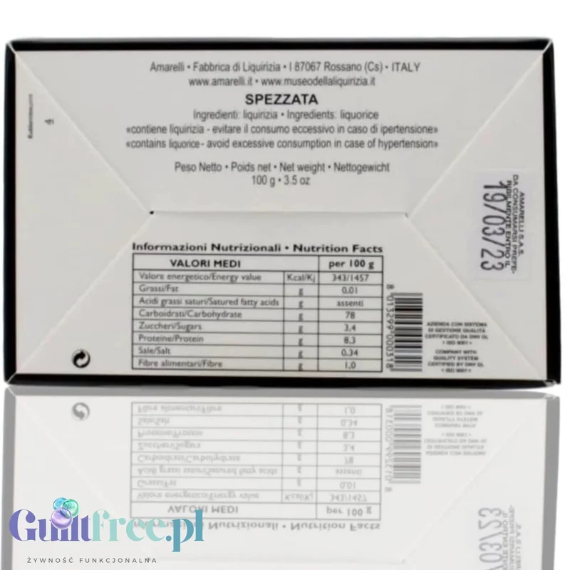 Amarelli Liquirizia Spezzata 100g - czysta kalabryjska lukrecja anyżkowa 100% bez cukru i słodzików