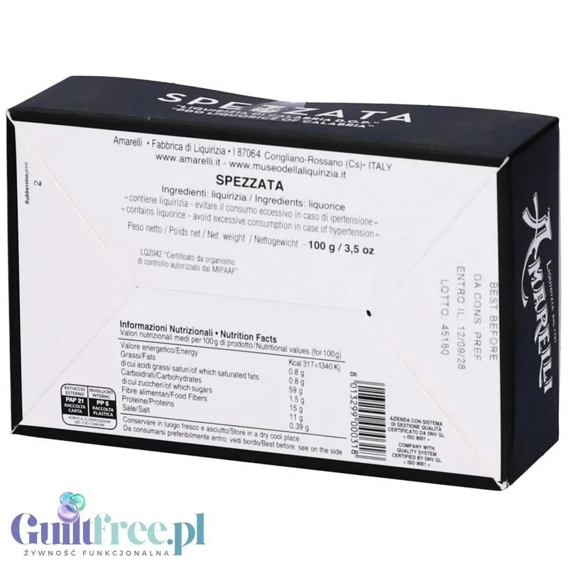 Amarelli Liquirizia Spezzata 100g - czysta kalabryjska lukrecja anyżkowa 100% bez cukru i słodzików