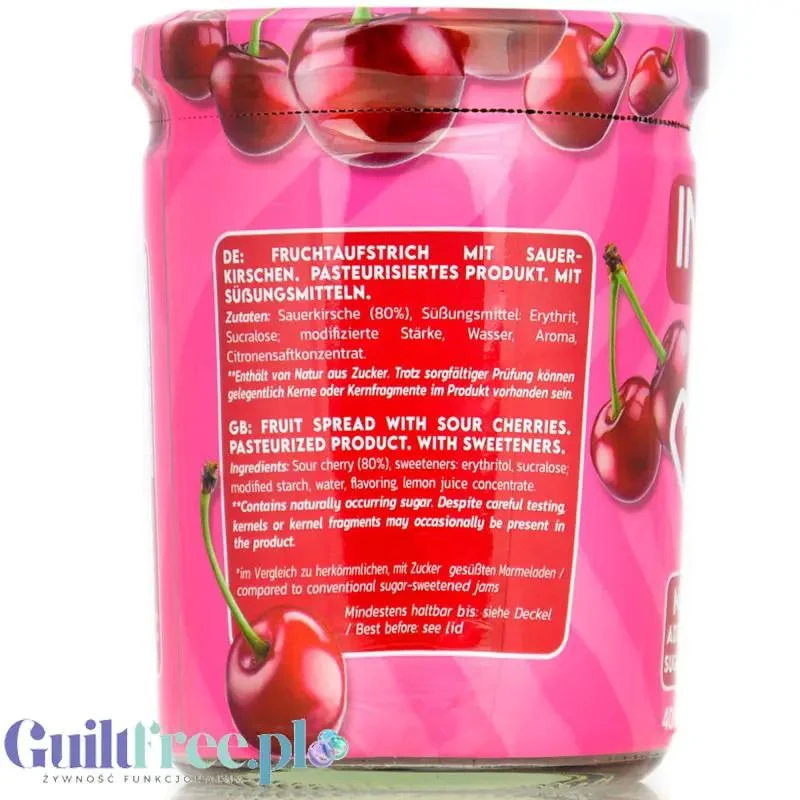 Inlead Fruit Spread Sour Cherry - wiśniowy dżem frużelina bez dodatku cukru tylko 47kcal