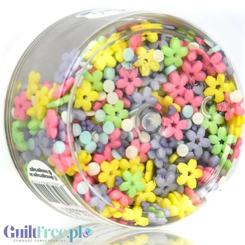NO SUGAR SUGAR Streusel Mix Flower Power - pastelowa posypka bez cukru z erytrolem 72kcal