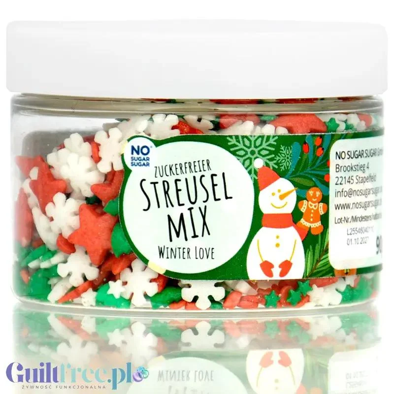NO SUGAR SUGAR Streusel Mix Winter Love - świąteczna posypka bez cukru z erytrolem