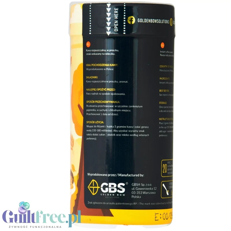 GBS Angelo, Cynamonka z Kremem Wiśniowym 100g - smakowa kawa rozpuszczalna, sezonowa edycja limitowana Jesieniara Edition