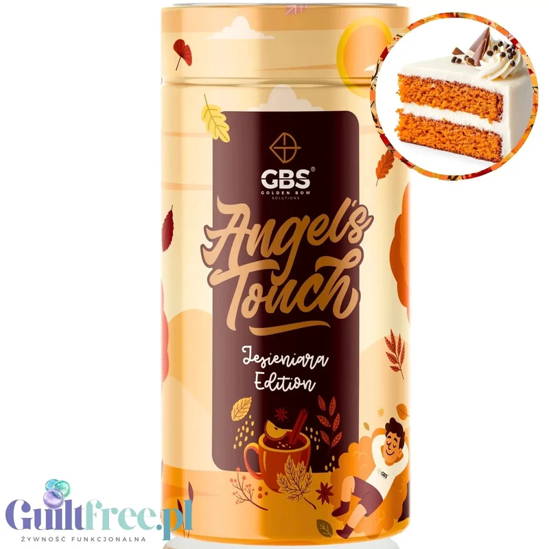GBS Angel's Touch, Ciasto Marchewkowe 100g - smakowa kawa rozpuszczalna o podwyższonej zawartości kofeiny bez cukru