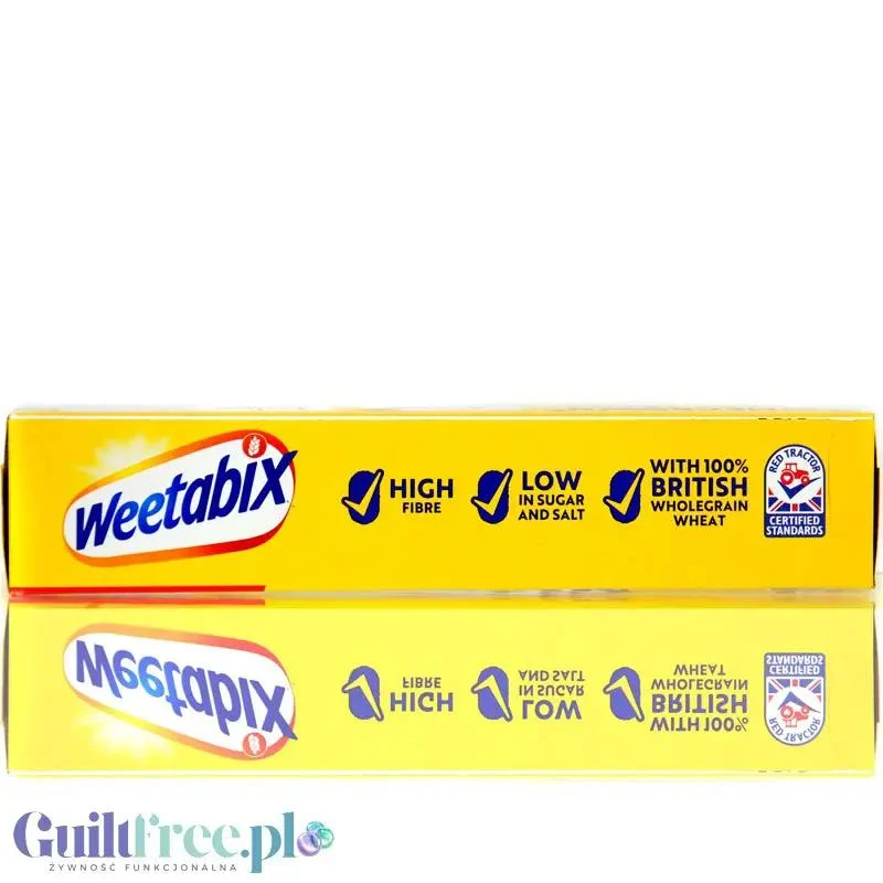 Weetabix 12 sztuk - prasowane pełnoziarniste płatki śniadaniowe w brykietach z żelazem i witaminami