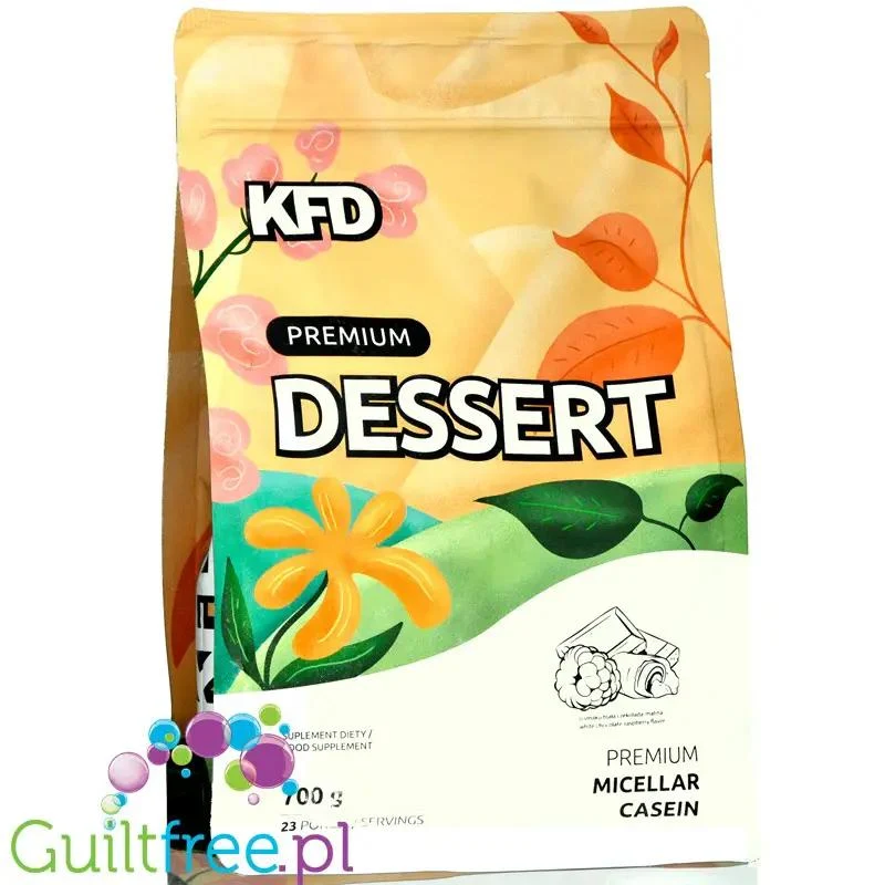 KFD Premium Protein Dessert Casein Biała Czekolada & Biszkopt - kazeina, gęste białko do deserów i na noc