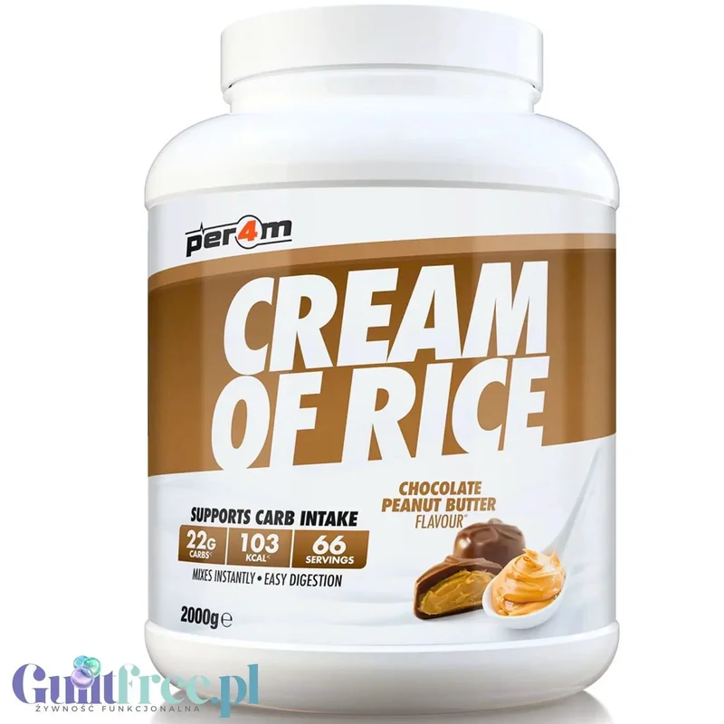 Per4m Cream of Rice, Chocolate Peanut Butter 2kg - kleik ryżowy bez cukru, regeneracyjny posiłek treningowy