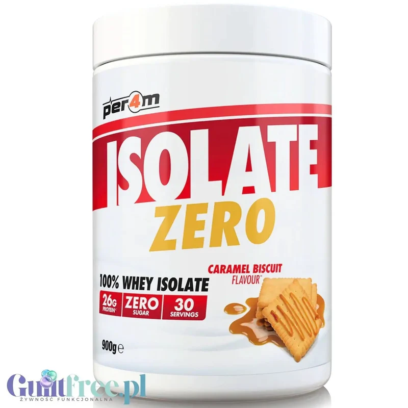 Per4m Isolate Zero Caramel Biscuit 0,9kg - 100% WPI, 26g białka & 107kcal
