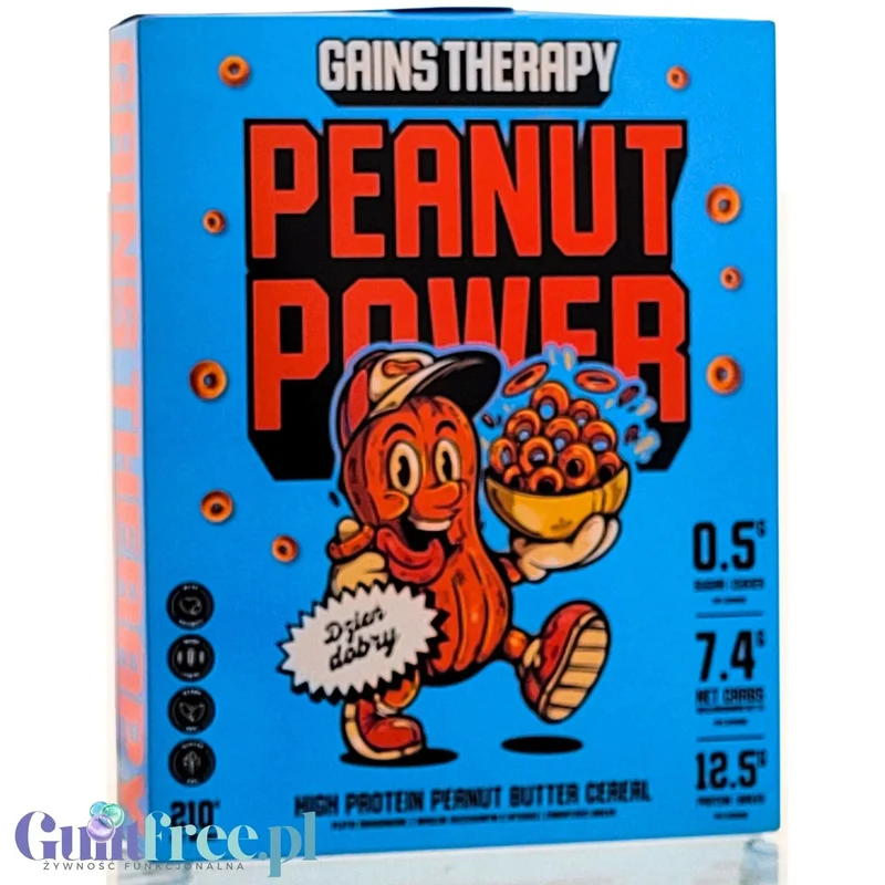 Gains Therapy Peaunt Power - płatki śniadaniowe z masłem orzechowym o wysokiej zawartości białka