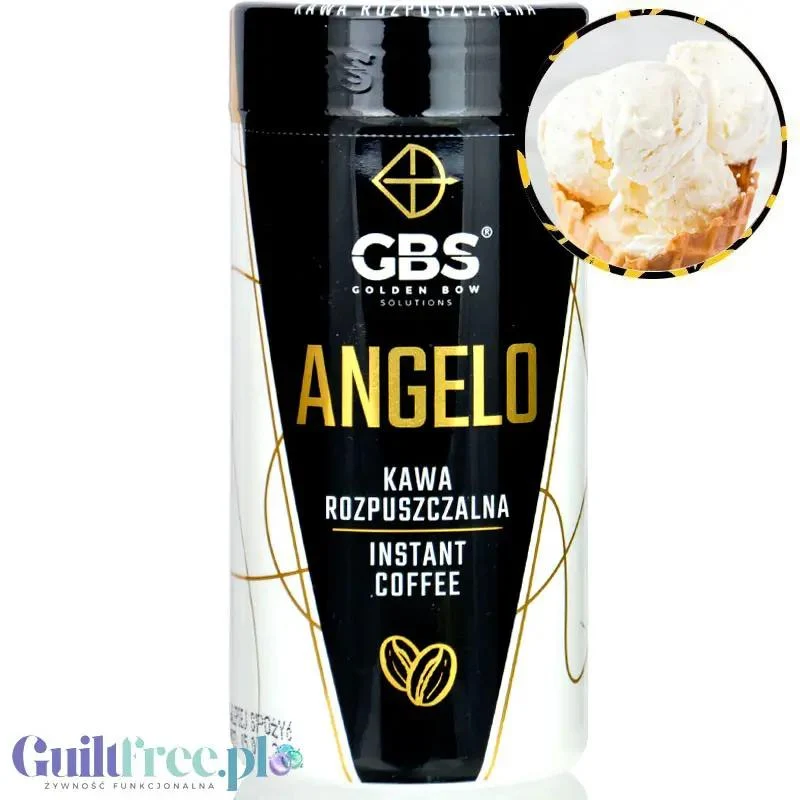 GBS Angelo Wanilia - smakowa kawa rozpuszczalna 60mg kofeiny bez cukru i słodzików