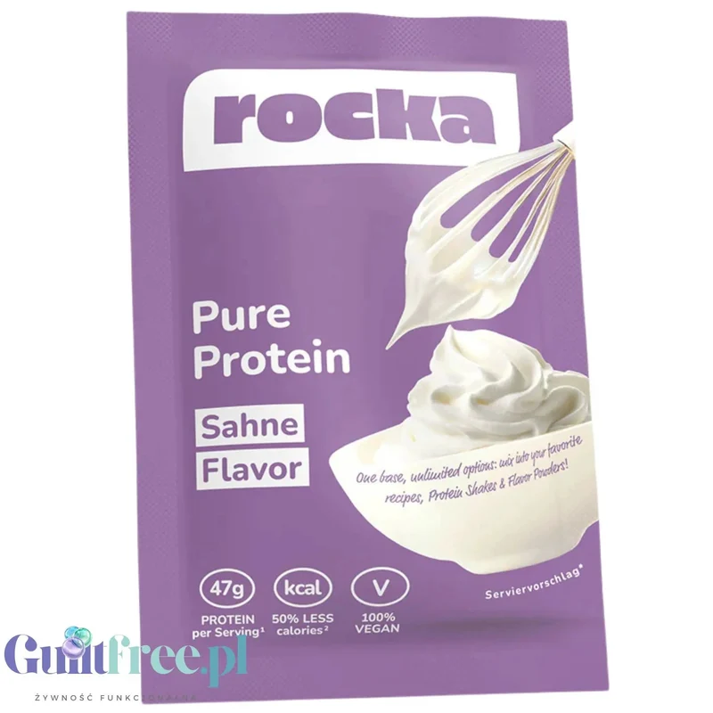 Rocka Nutrition Pure Protein Sahne 50g - niesłodzona wegańska odżywka białkowa smak naturalny