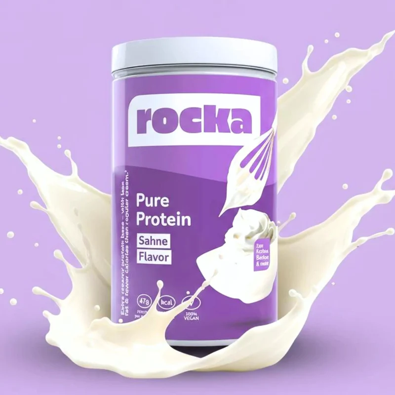 Rocka Nutrition Pure Protein Sahne 750g - niesłodzona wegańska odżywka białkowa smak naturalny