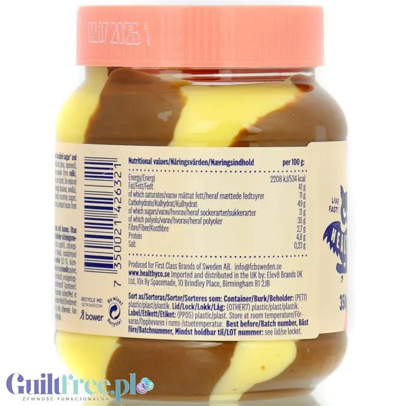 HealthyCo Nella Banana Cake - krem czekoladowy z orzechami laskowymi, bez cukru i oleju palmowego