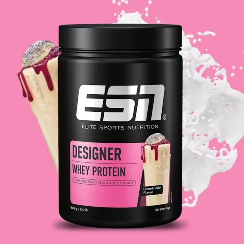 ESN Designer Whey Germknodel - WPI, WPH i WPC, odżywka białkowa, smak buły z makiem i śliwkami