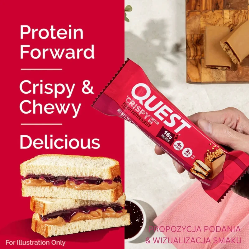 Quest Hero Crispy Protein Bar Peanut Butter & Jelly