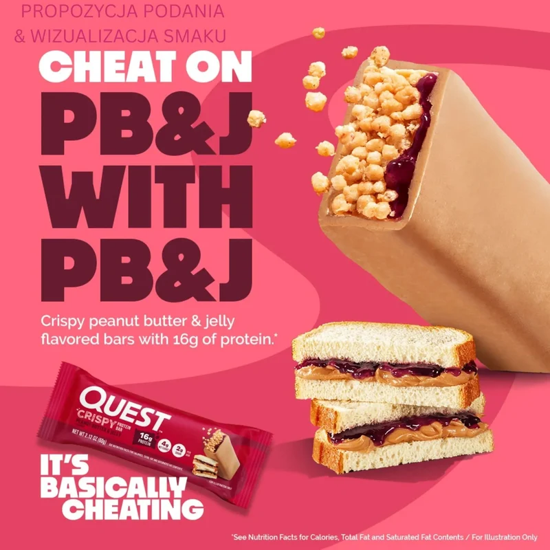 Quest Hero Crispy Protein Bar Peanut Butter & Jelly
