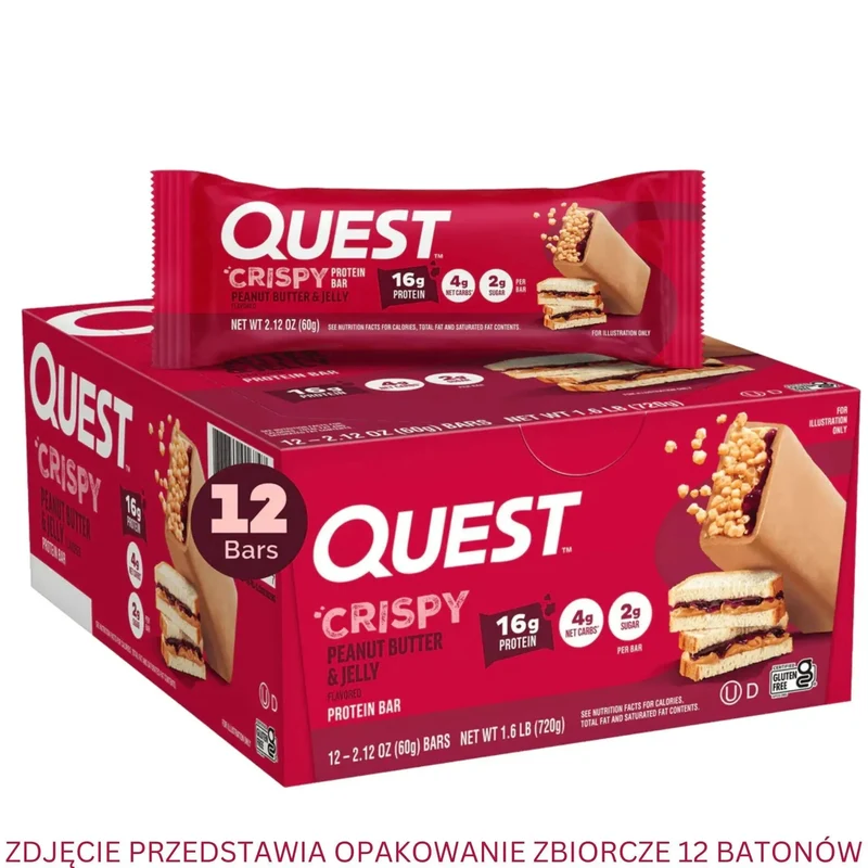 Quest Hero Crispy Protein Bar Peanut Butter & Jelly
